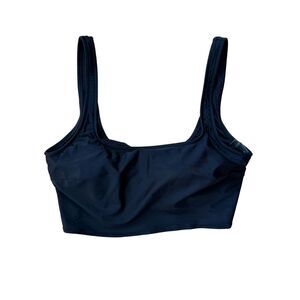 NWT Aerie Black Square Scoop Neck Back Scoop Swim Bikini Top Size XL Classic